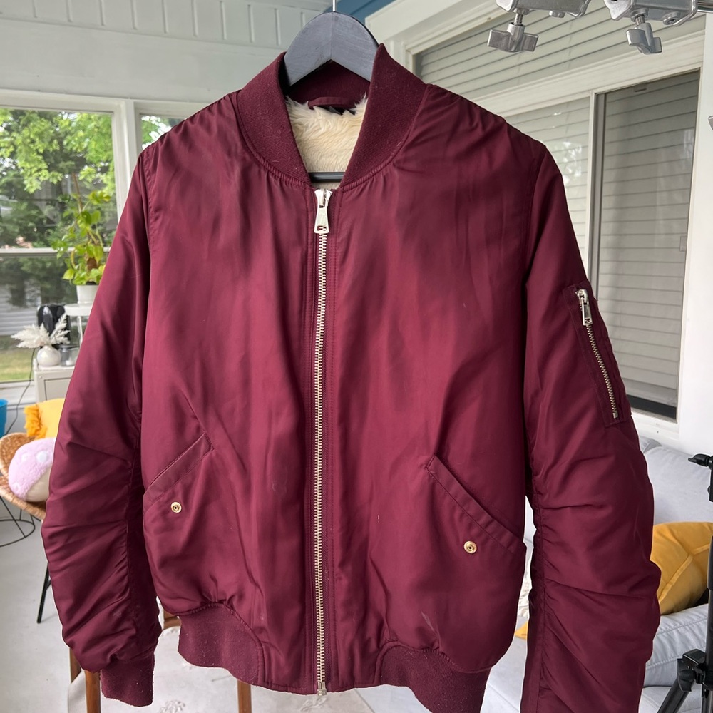 Topshop Lined Bomber Jacket Women